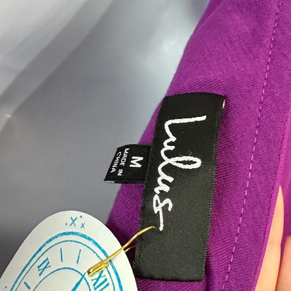 Lulus Magenta One Shoulder Dress sz M - Picture 4 of 4